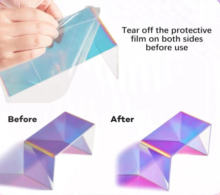 3 Steps Iridescent Rainbow Acrylic Display Riser