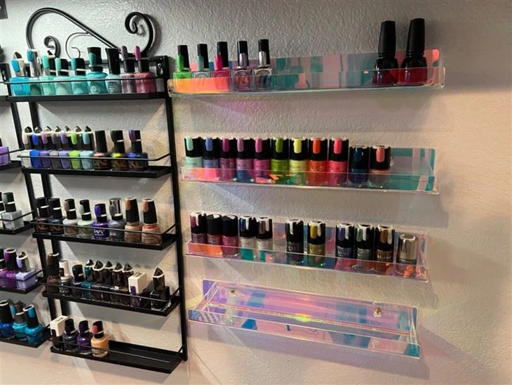 Wall Mouted Iridescent Rainbow Acrylic Shelf